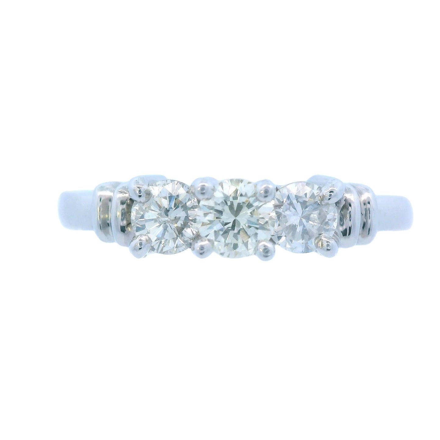 Contemporary 3 - Stone Diamond Ring made in Platinum