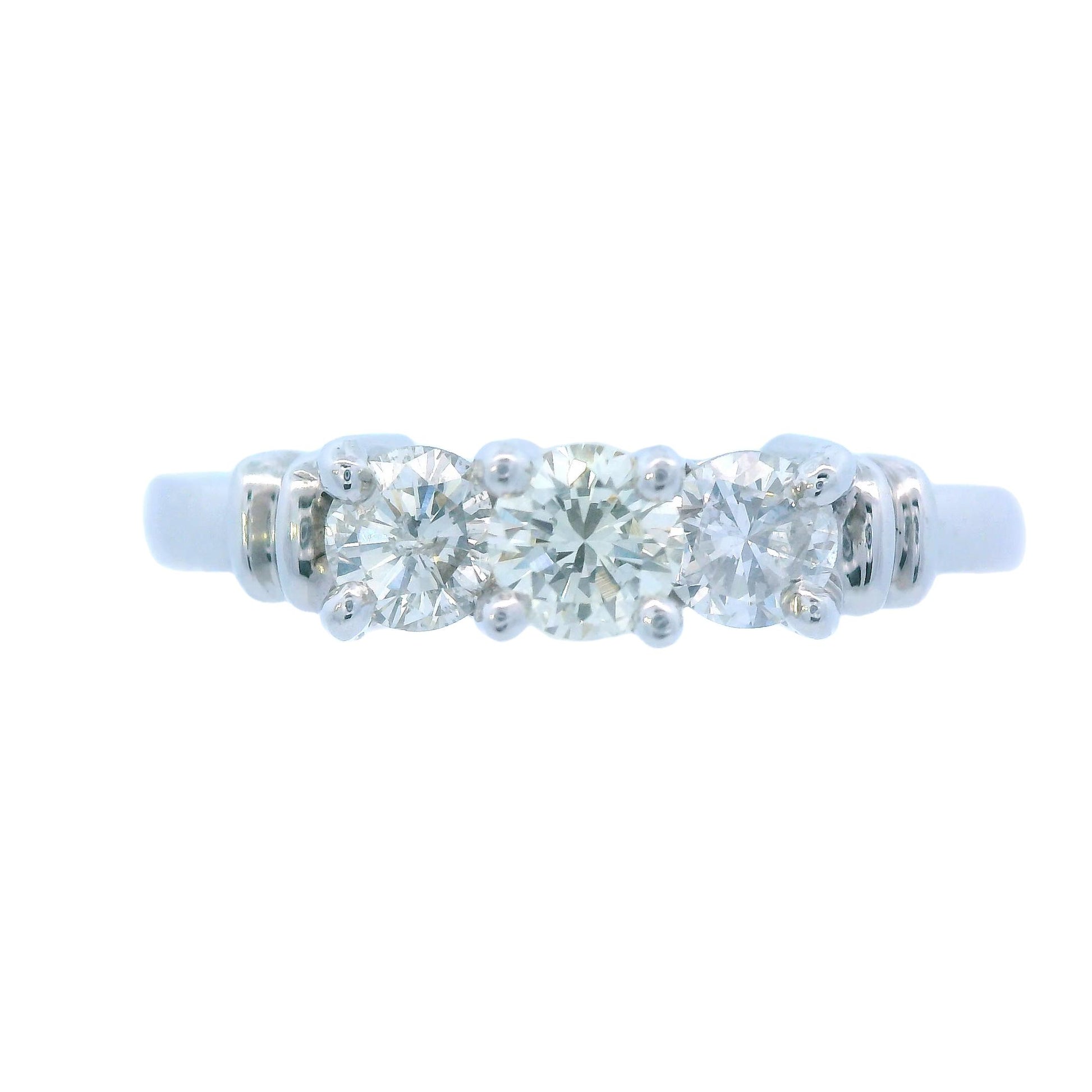 Contemporary 3 - Stone Diamond Ring made in Platinum