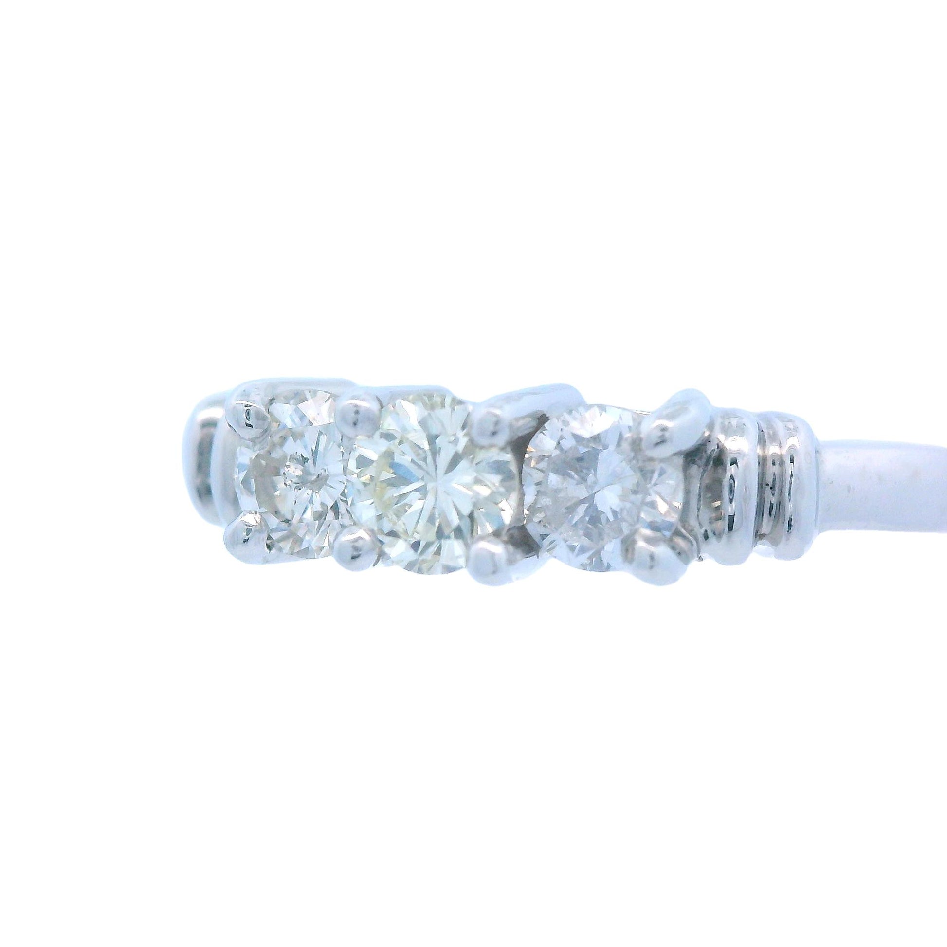 Contemporary 3 - Stone Diamond Ring made in Platinum