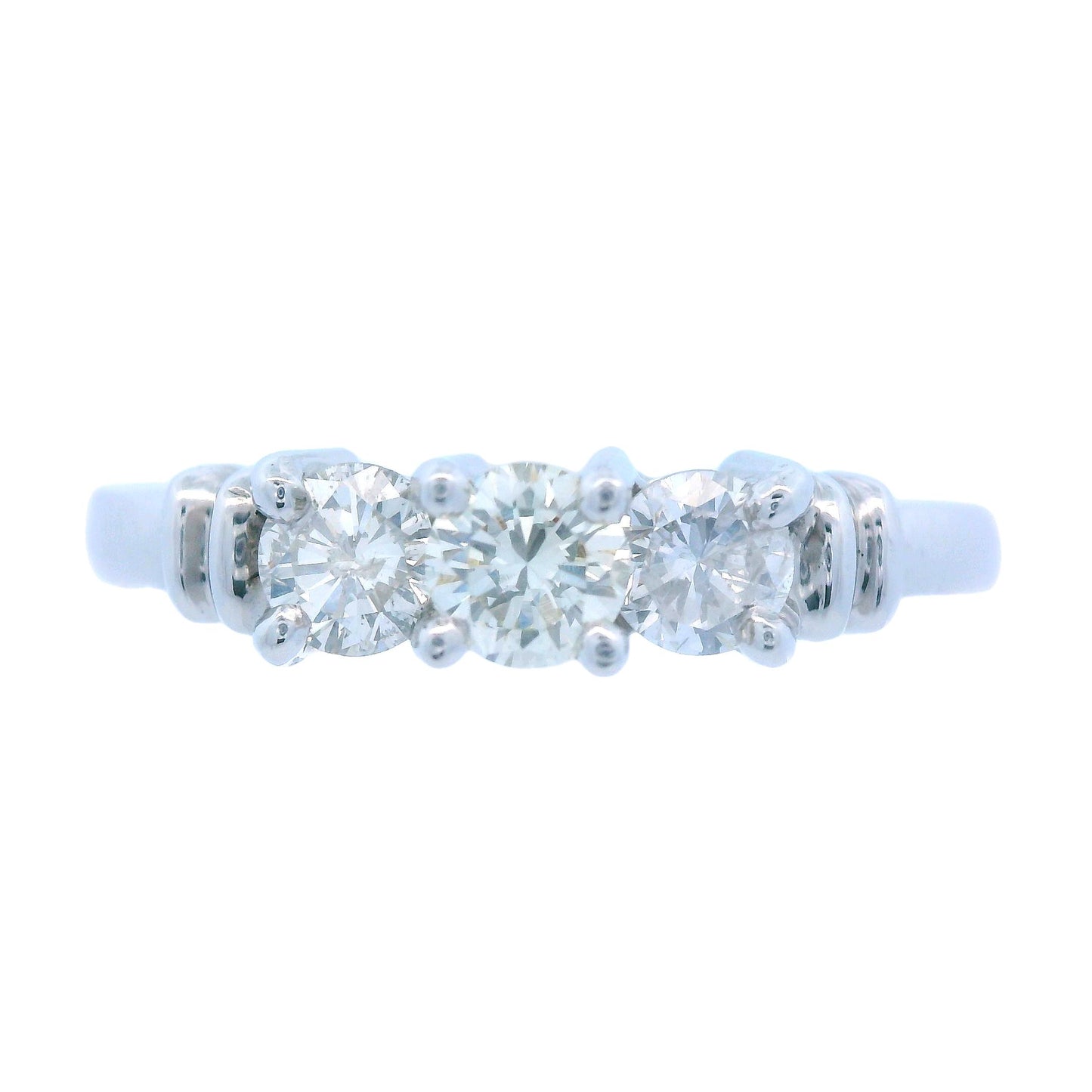 Contemporary 3 - Stone Diamond Ring made in Platinum
