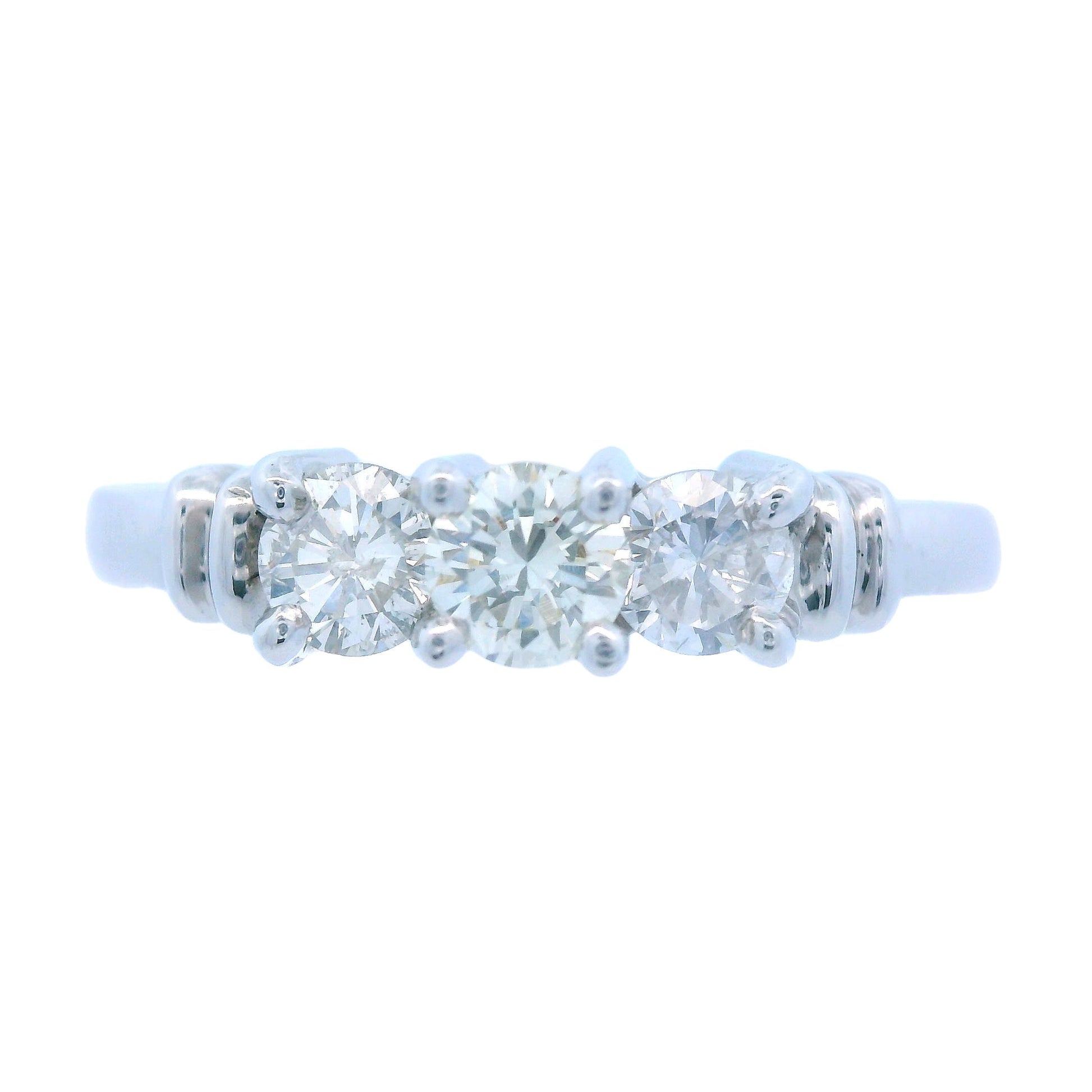 Contemporary 3 - Stone Diamond Ring made in Platinum
