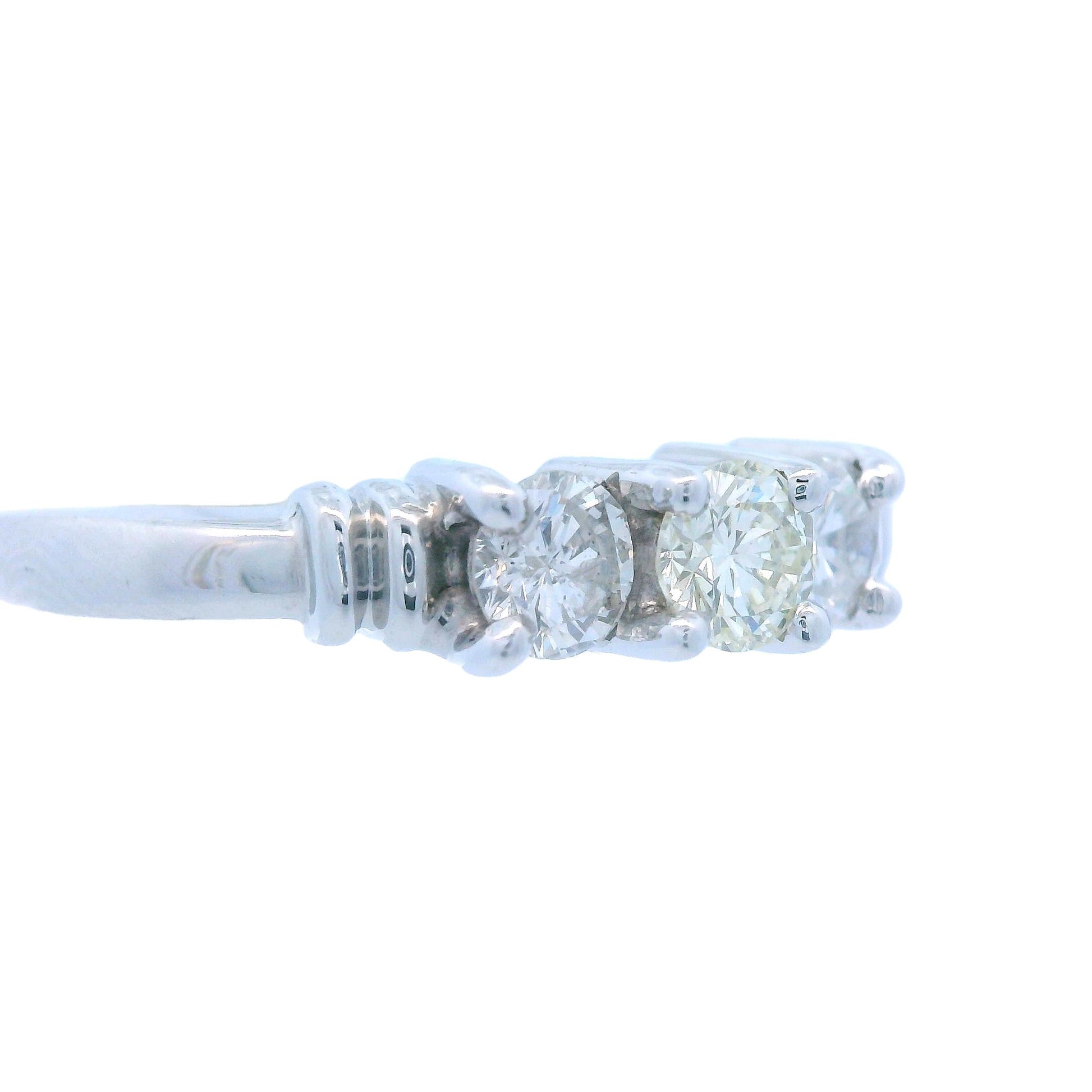 Contemporary 3 - Stone Diamond Ring made in Platinum