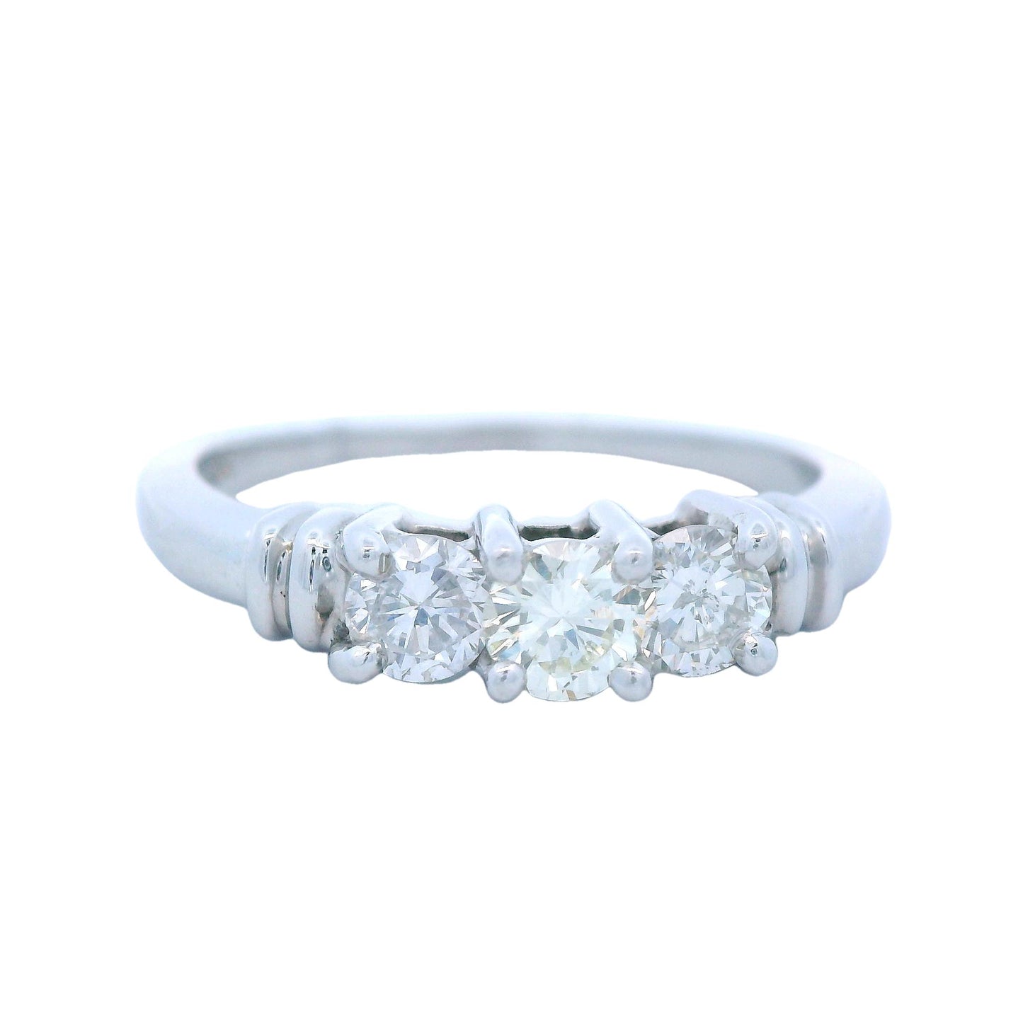 Contemporary 3 - Stone Diamond Ring made in Platinum