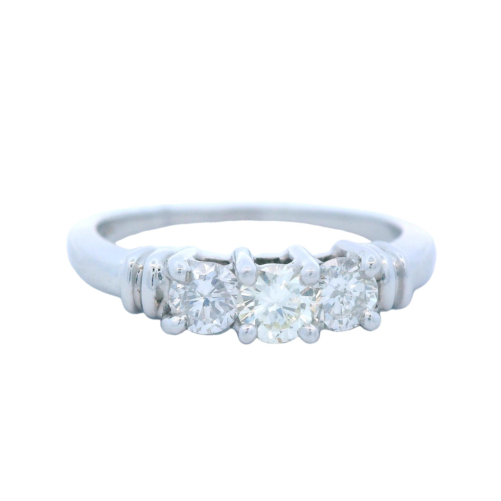 Contemporary 3 - Stone Diamond Ring made in Platinum