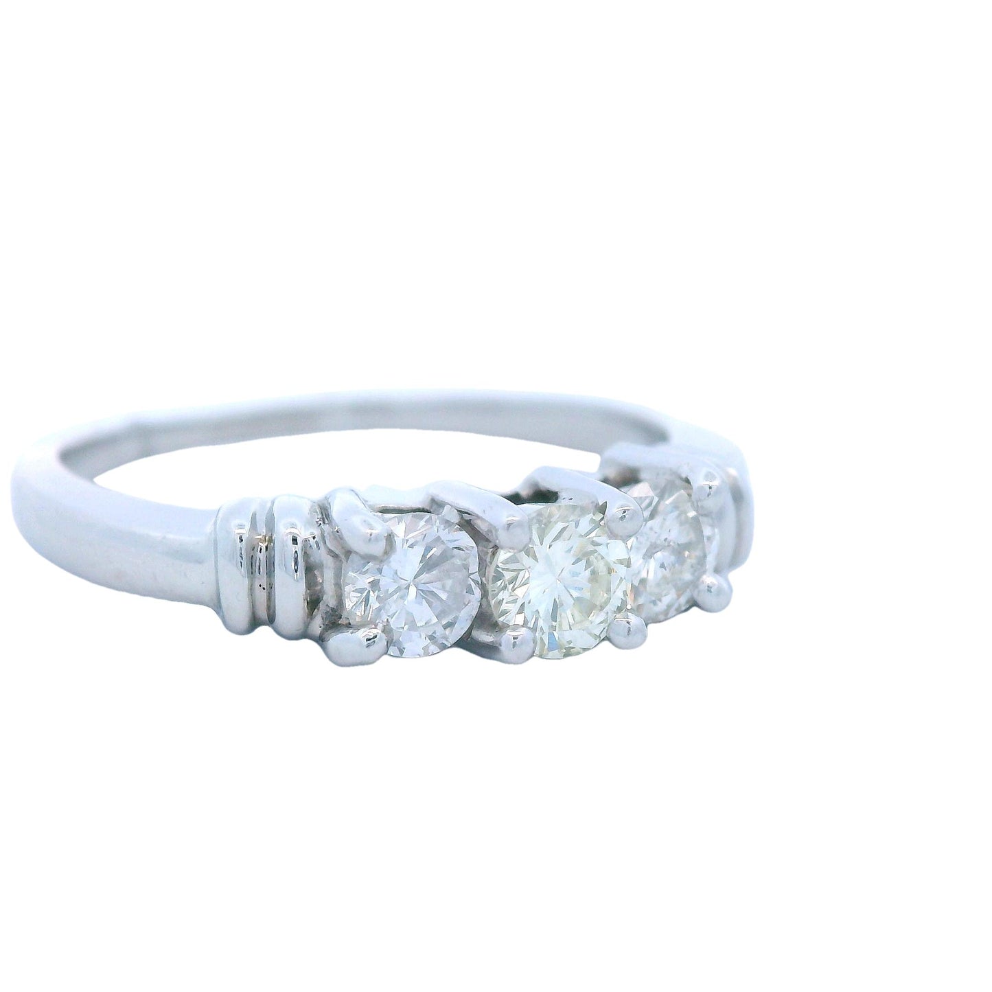 Contemporary 3 - Stone Diamond Ring made in Platinum