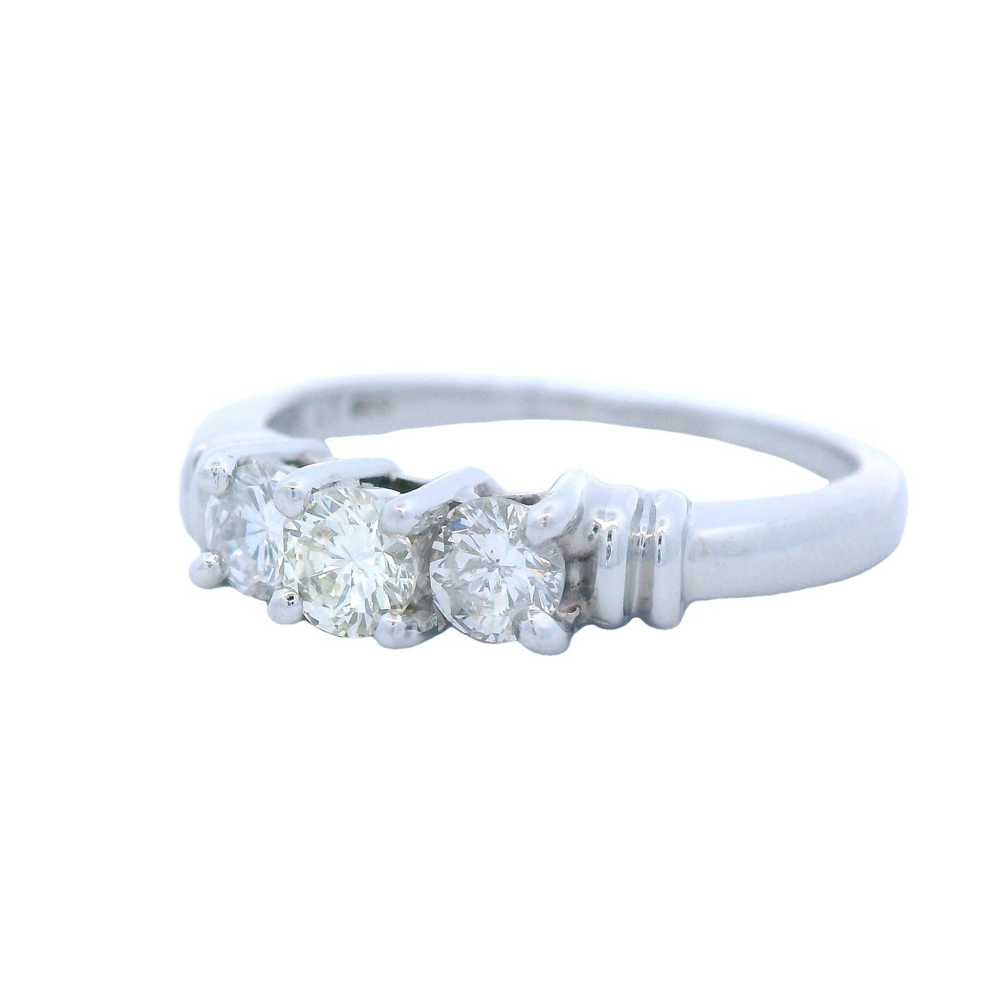 Contemporary 3 - Stone Diamond Ring made in Platinum