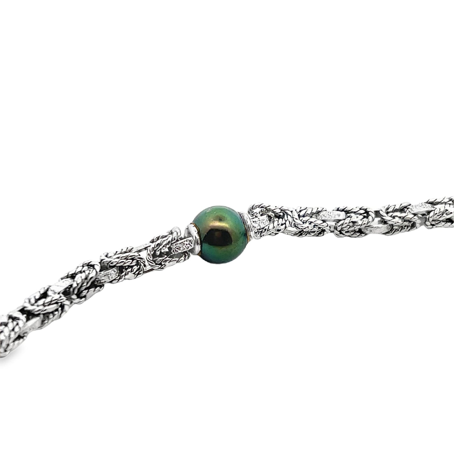 MCM 18k White Gold Akoya and Tahitian Long Pearl Necklace