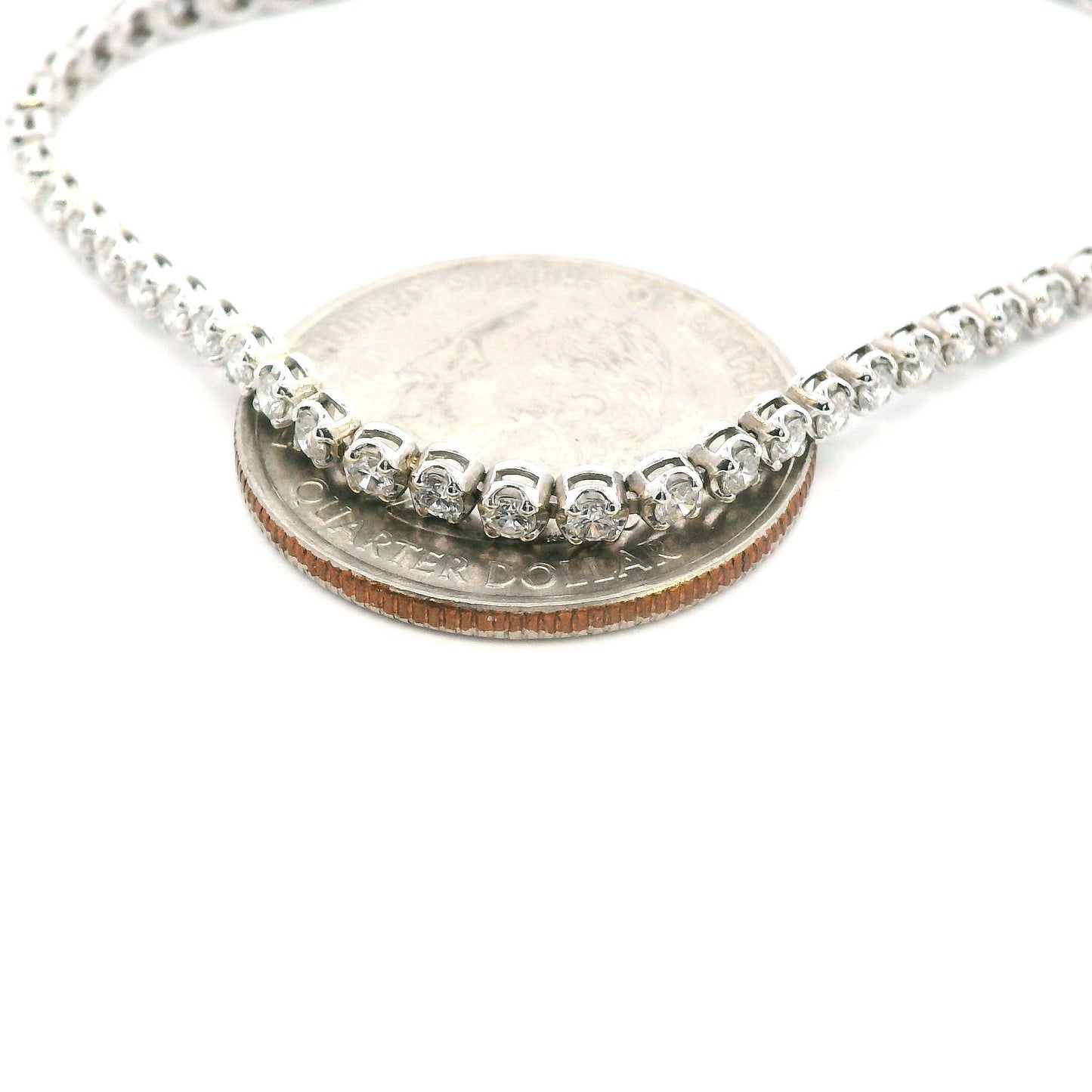 14k White Gold Diamond Tennis Bracelet 2mm 1.74 ct w/ Appraisal