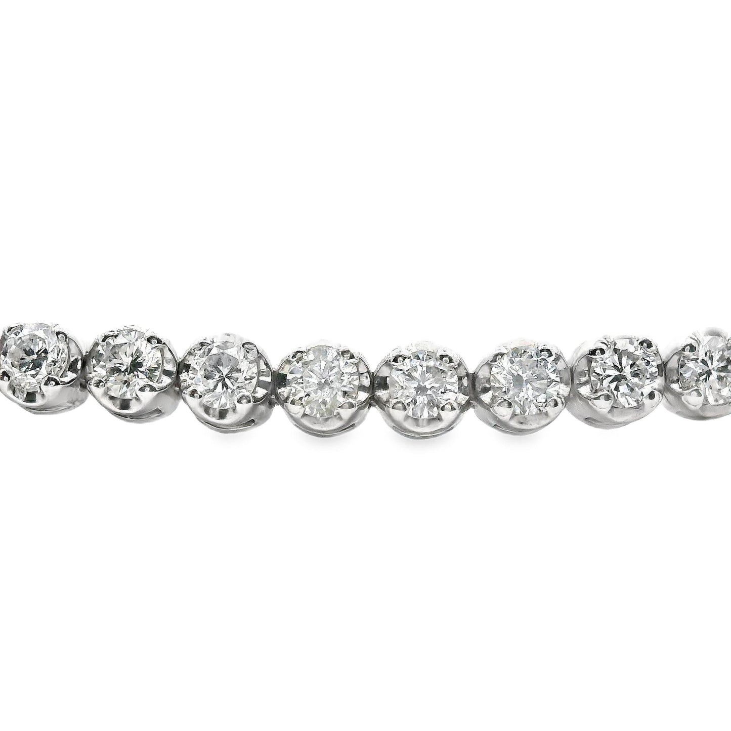 14k White Gold Diamond Tennis Bracelet 2mm 1.74 ct w/ Appraisal