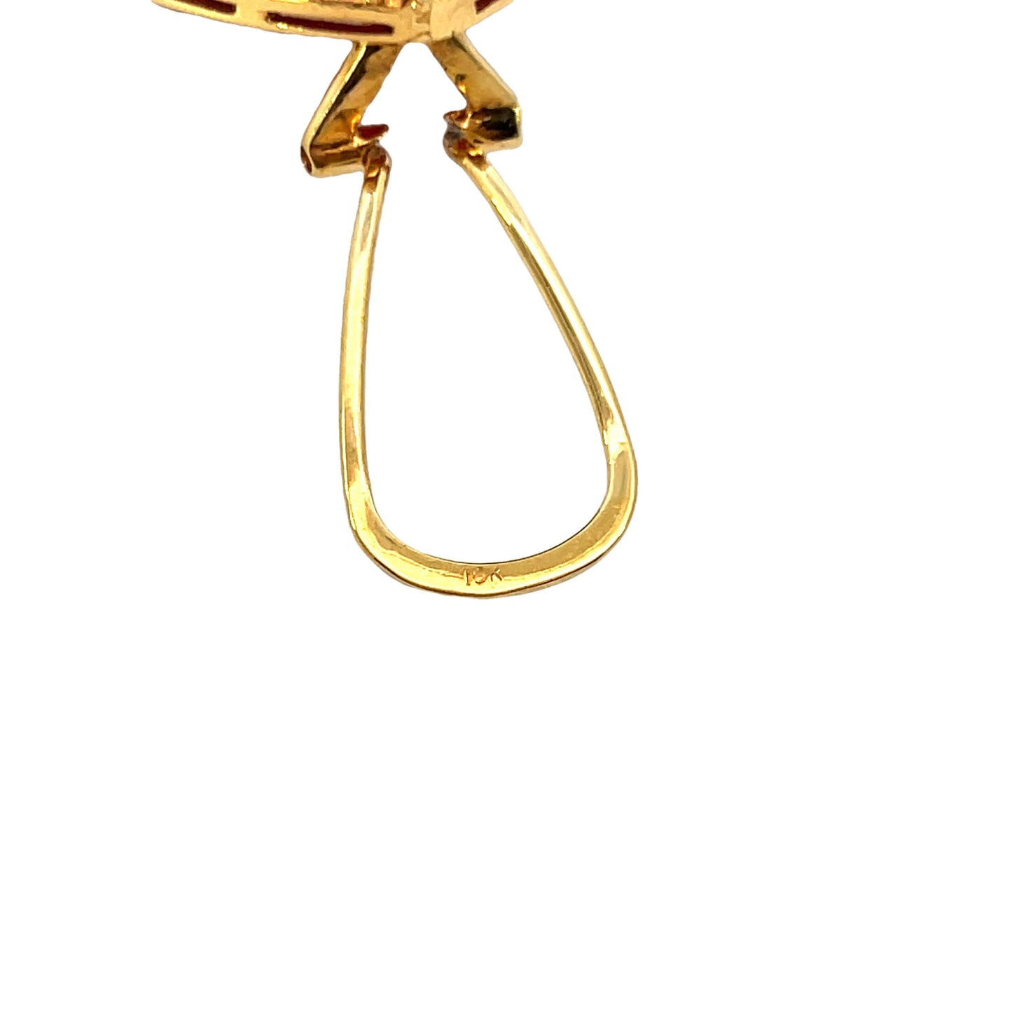Clip-On 18k Yellow Gold 8.56 cttw Ruby Heart Earrings