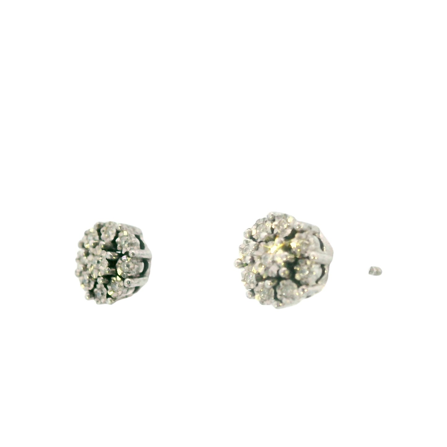 Rarest Rainbow Collection Diamond Cluster Stud Earrings .925 Sterling