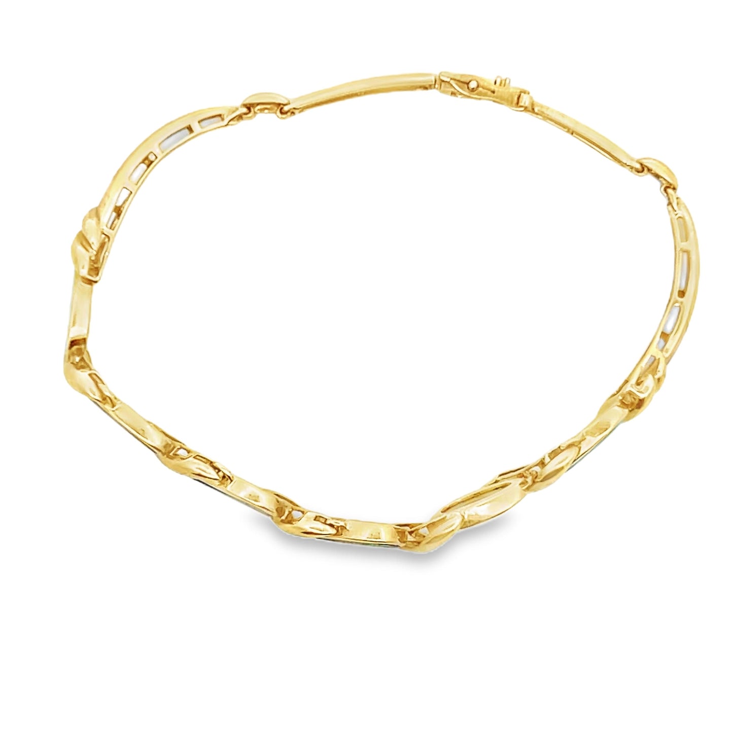 Vintage 14k Yellow Gold Black Opal Bracelet
