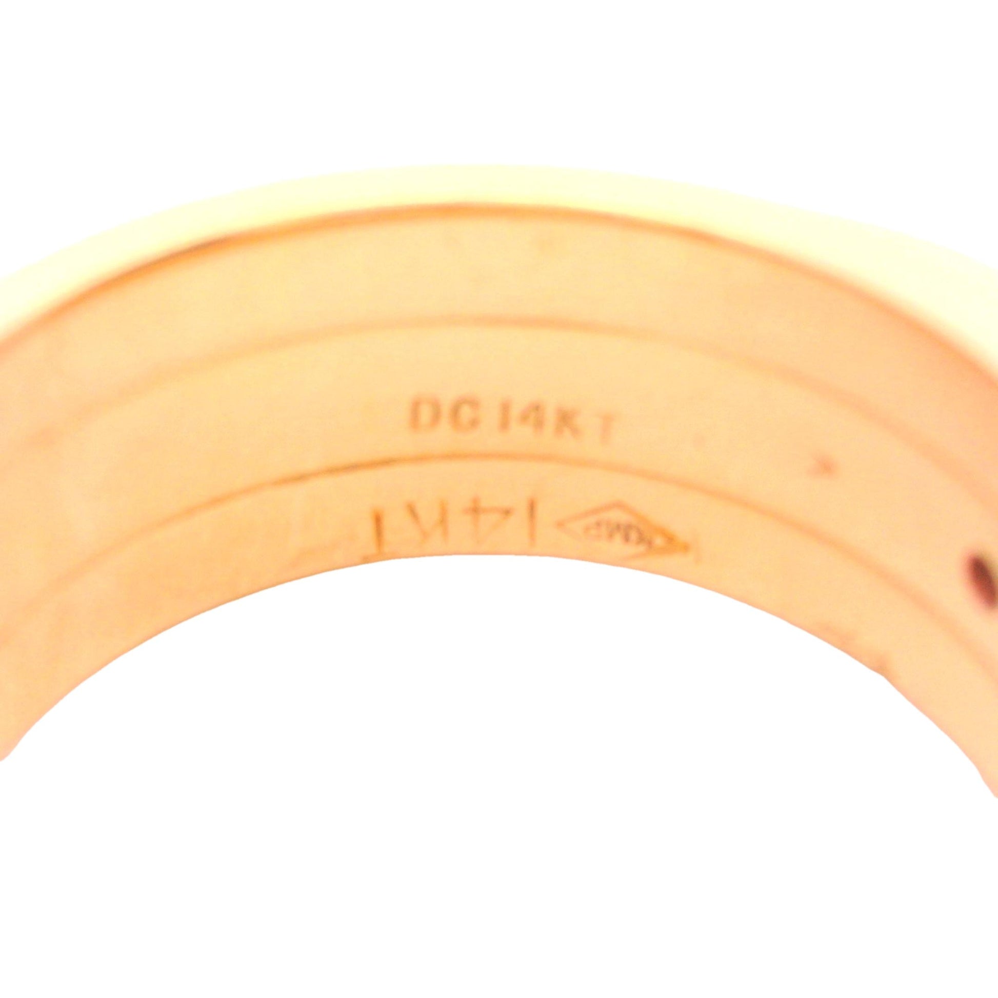 14K Yellow gold Ruby & Diamond Band Ring