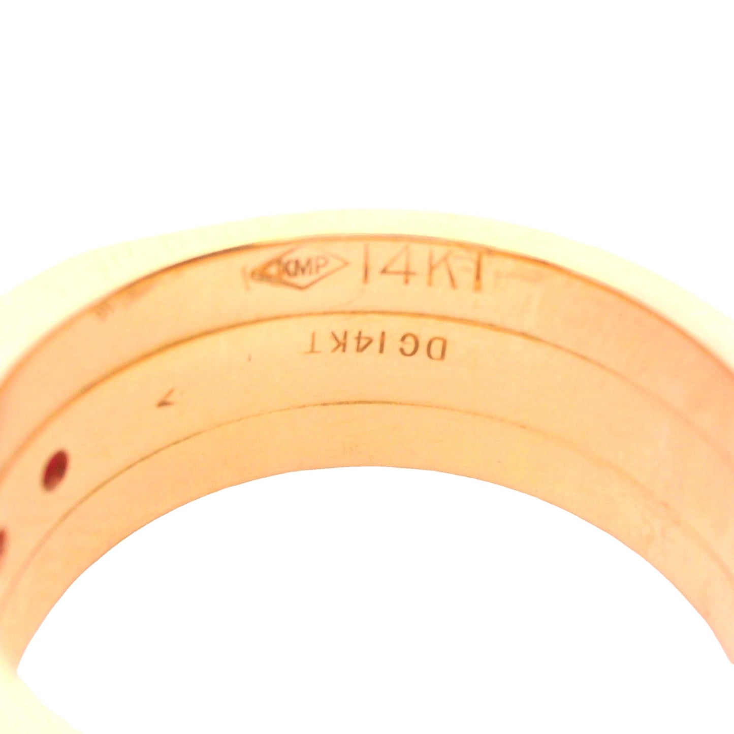14K Yellow gold Ruby & Diamond Band Ring
