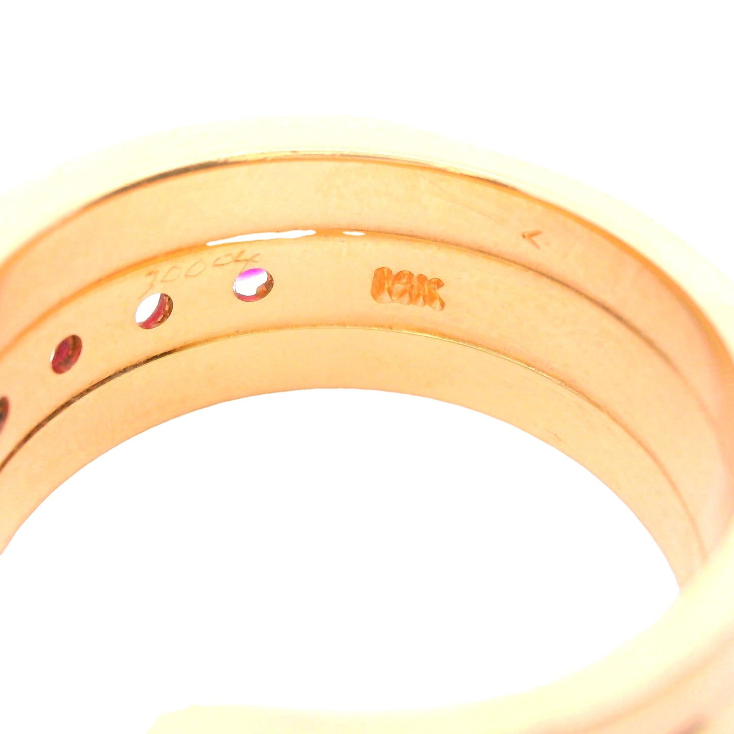 14K Yellow gold Ruby & Diamond Band Ring