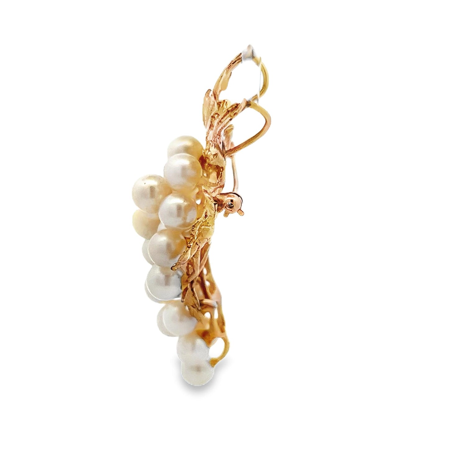14k Yellow Gold and Akoya Pearl Grape Cluster Pin/Pendant
