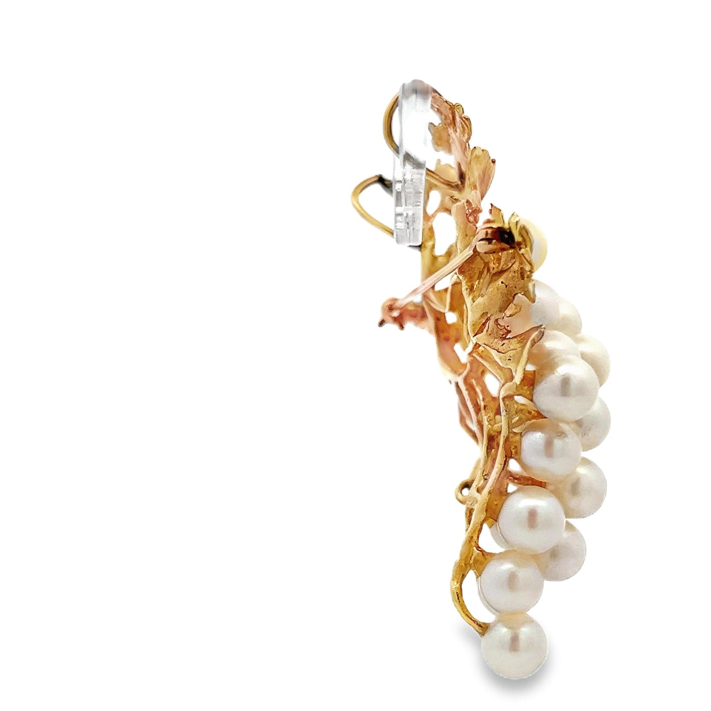 14k Yellow Gold and Akoya Pearl Grape Cluster Pin/Pendant