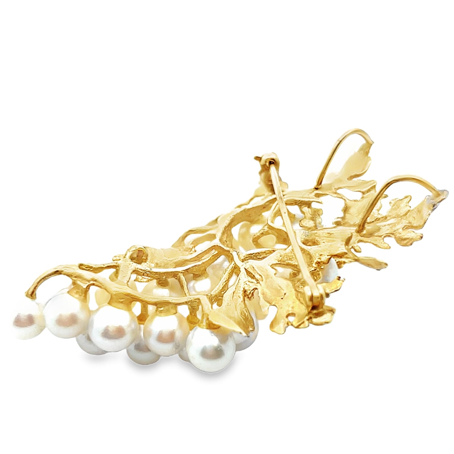 14k Yellow Gold and Akoya Pearl Grape Cluster Pin/Pendant