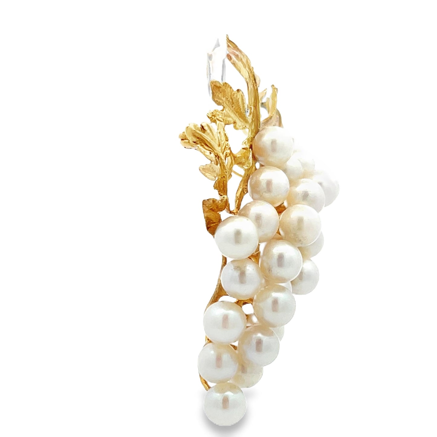 14k Yellow Gold and Akoya Pearl Grape Cluster Pin/Pendant