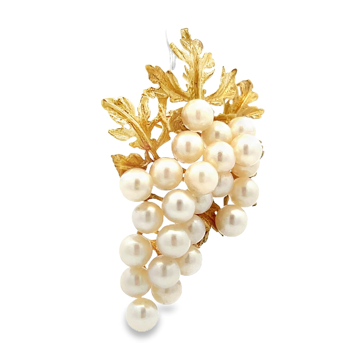 14k Yellow Gold and Akoya Pearl Grape Cluster Pin/Pendant