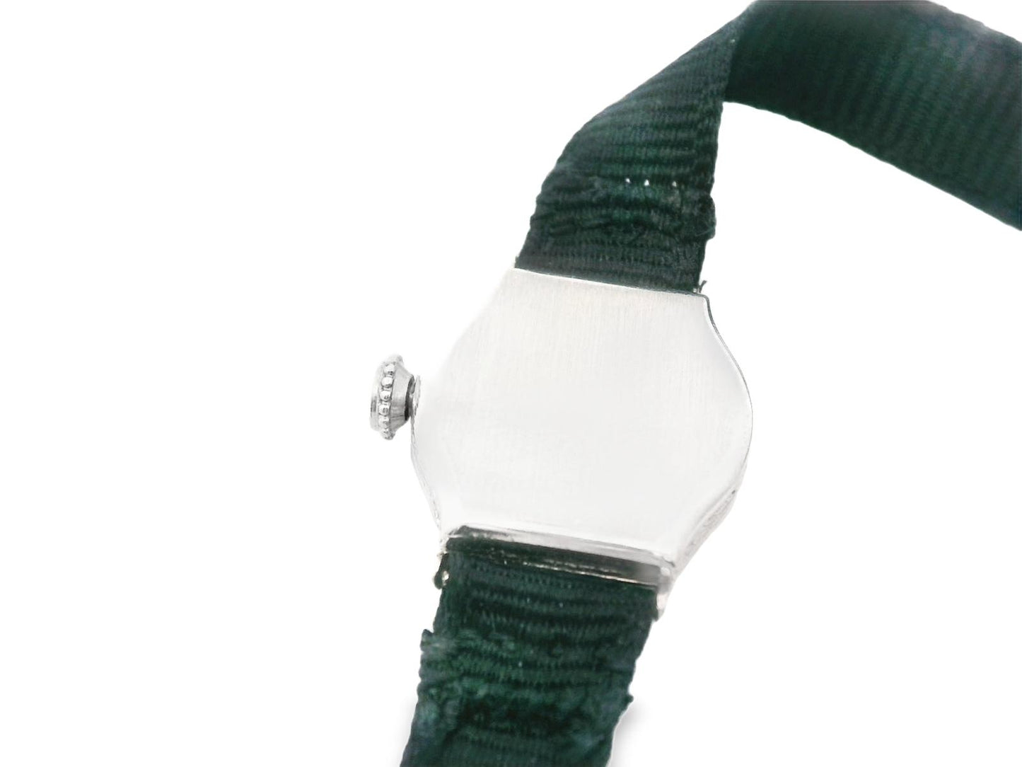 Platinum Raymond Yard Diamond and Emerald Deco Watch