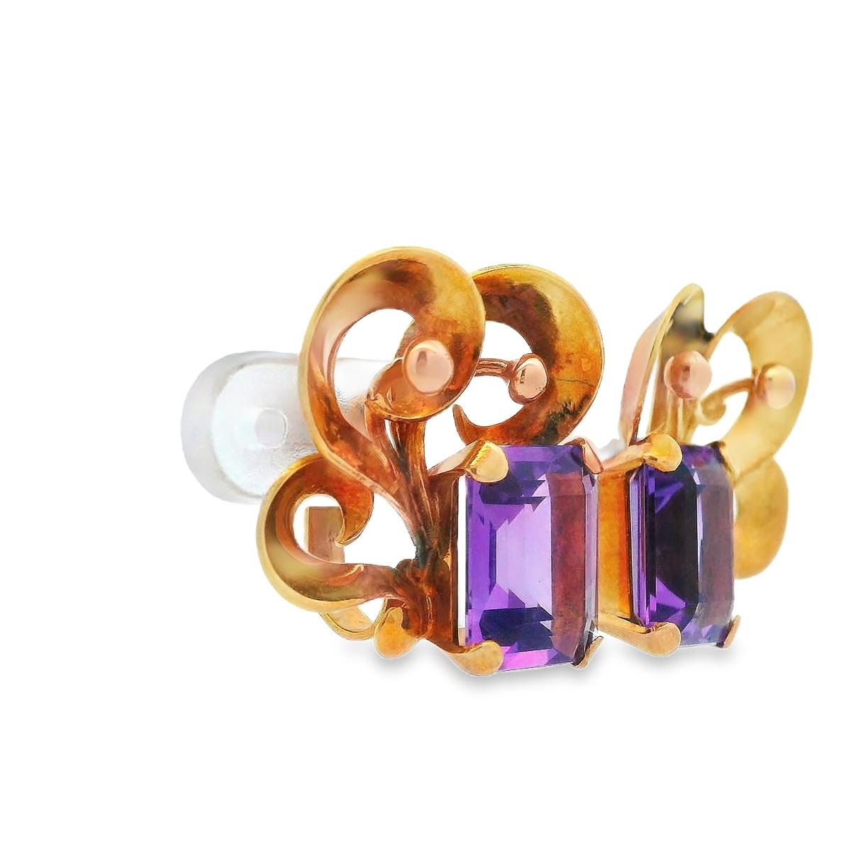 18k Rose Gold Amethyst MCM Earrings