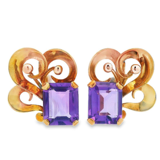 18k Rose Gold Amethyst MCM Earrings