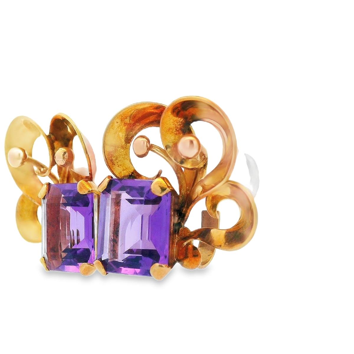 18k Rose Gold Amethyst MCM Earrings