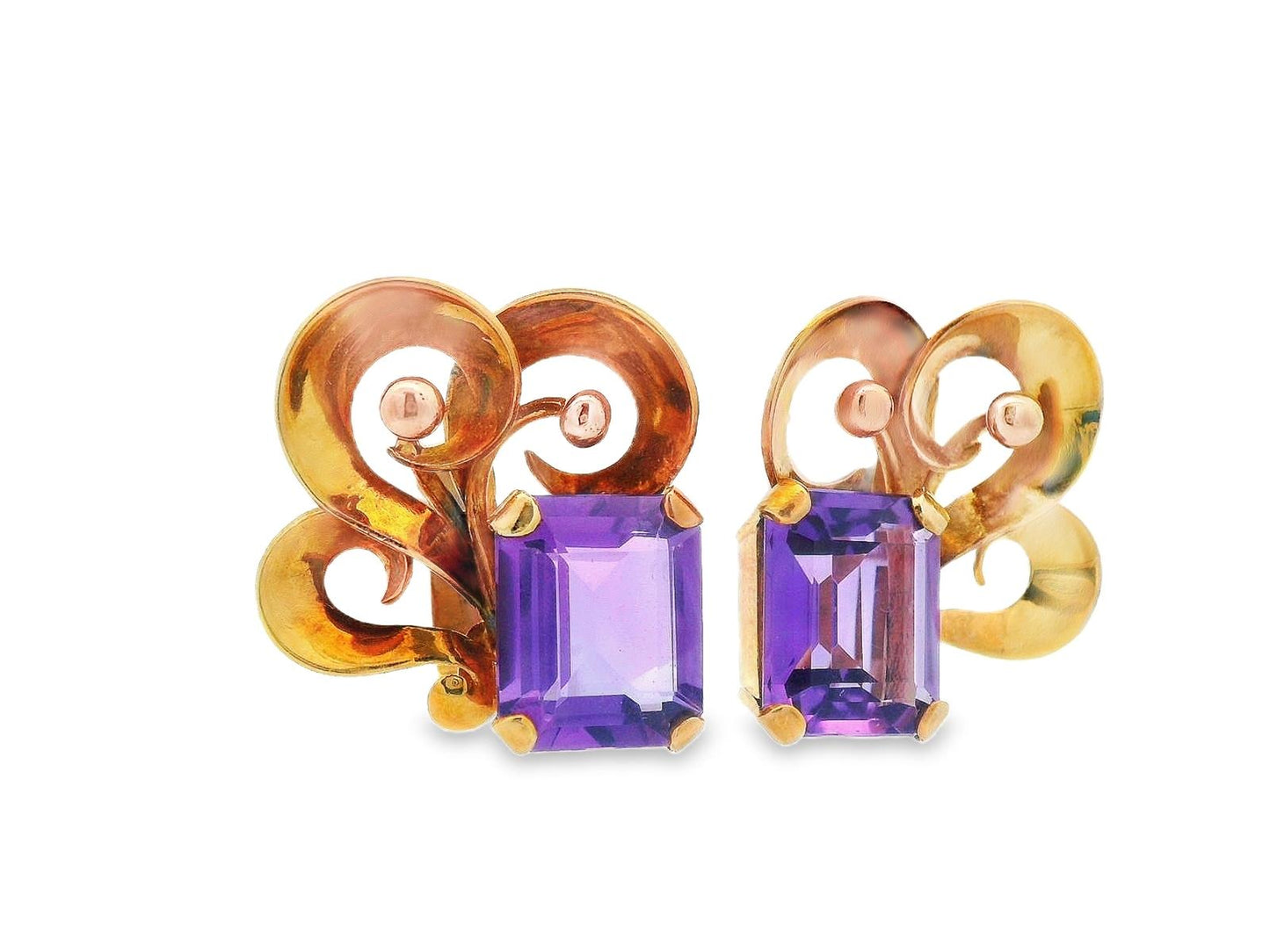 18k Rose Gold Amethyst MCM Earrings