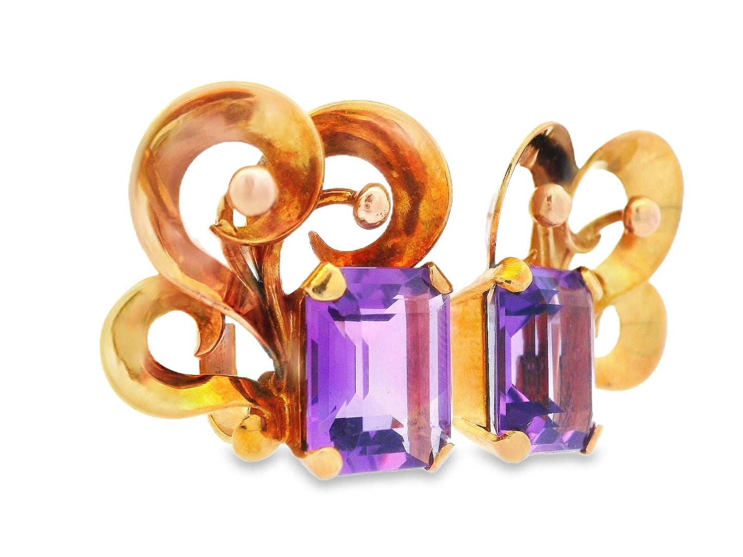 18k Rose Gold Amethyst MCM Earrings