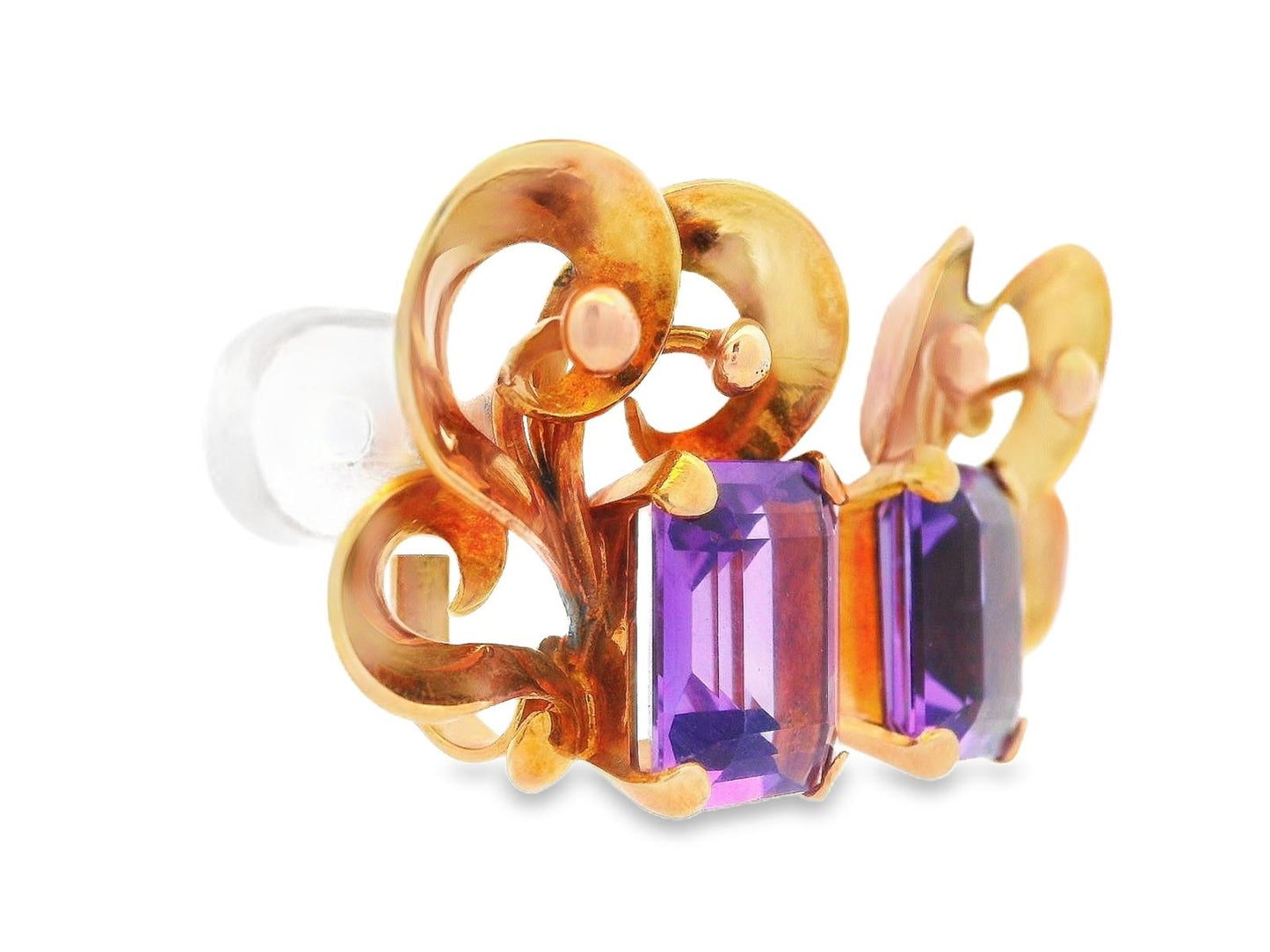 18k Rose Gold Amethyst MCM Earrings