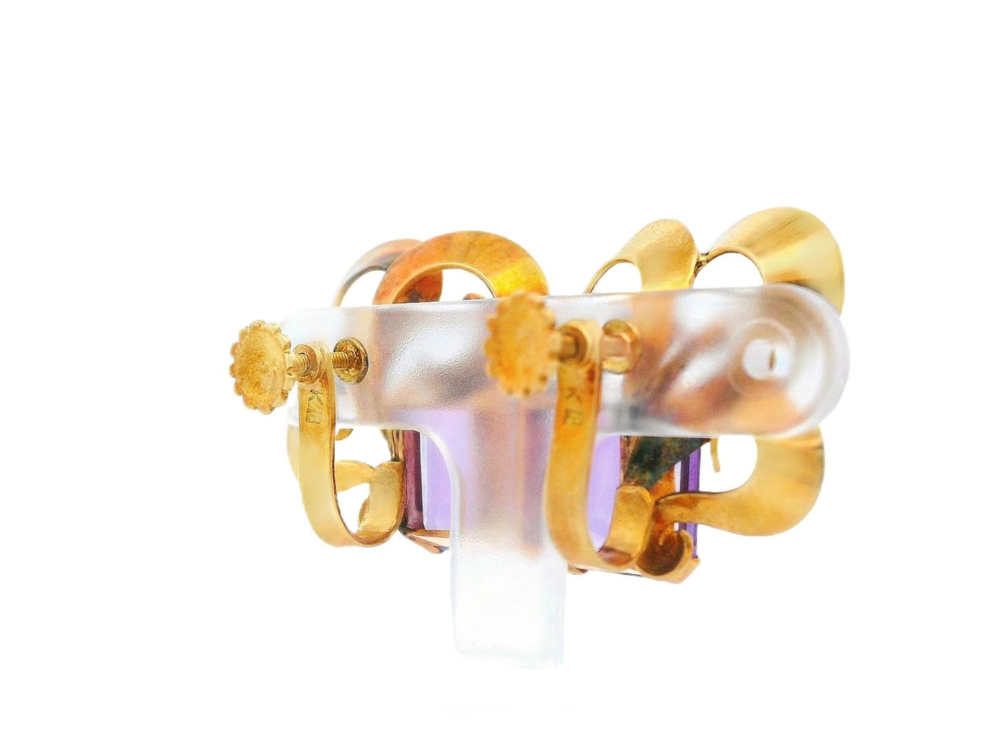 18k Rose Gold Amethyst MCM Earrings