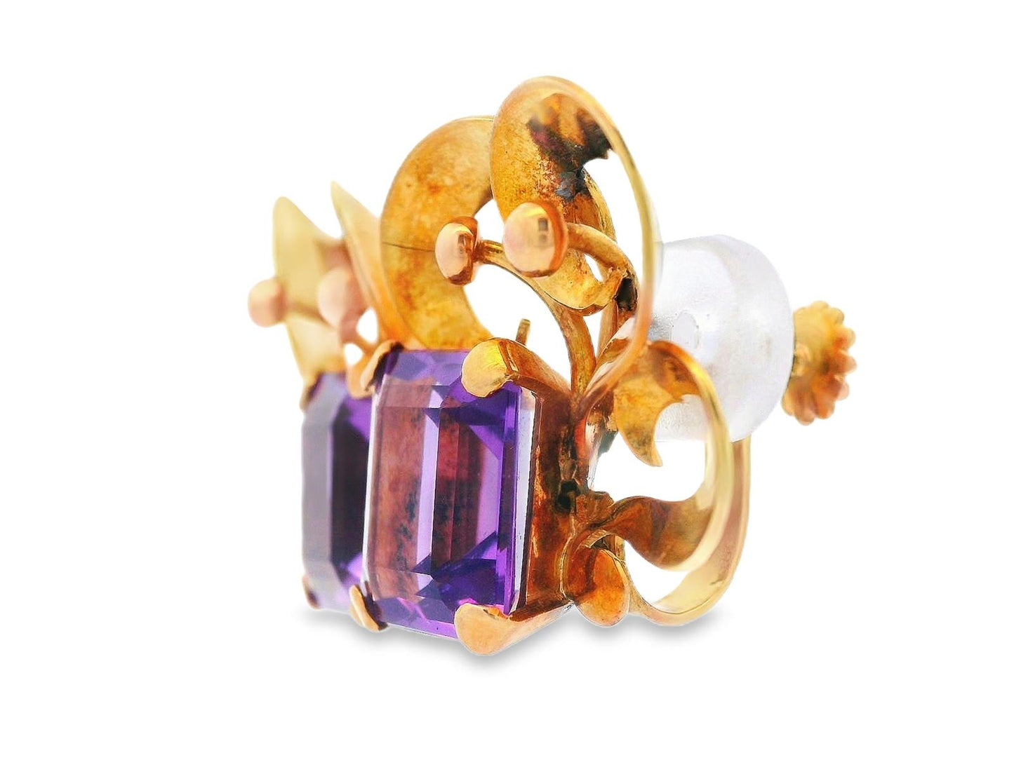 18k Rose Gold Amethyst MCM Earrings
