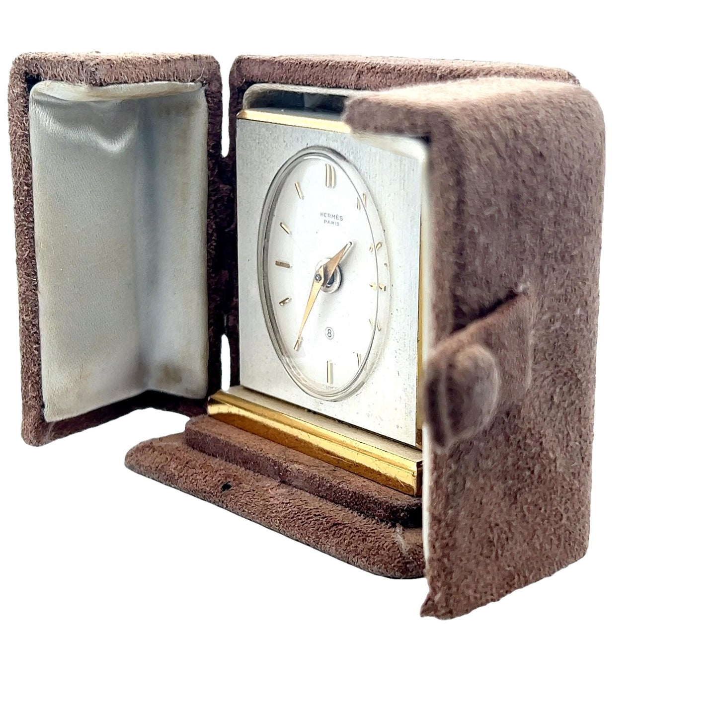 Hermes Paris Travel Clock w/ Alarm in the Original Hermes Case