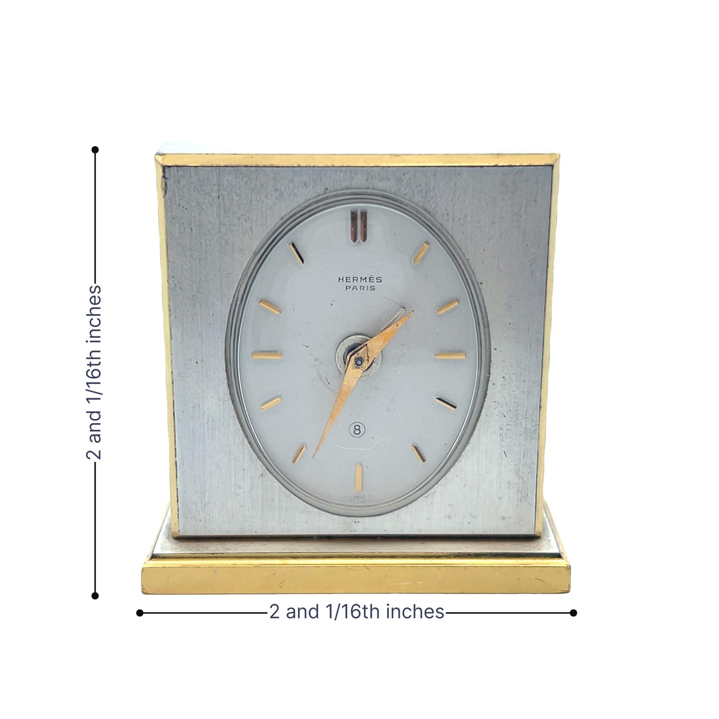 Hermes Paris Travel Clock w/ Alarm in the Original Hermes Case