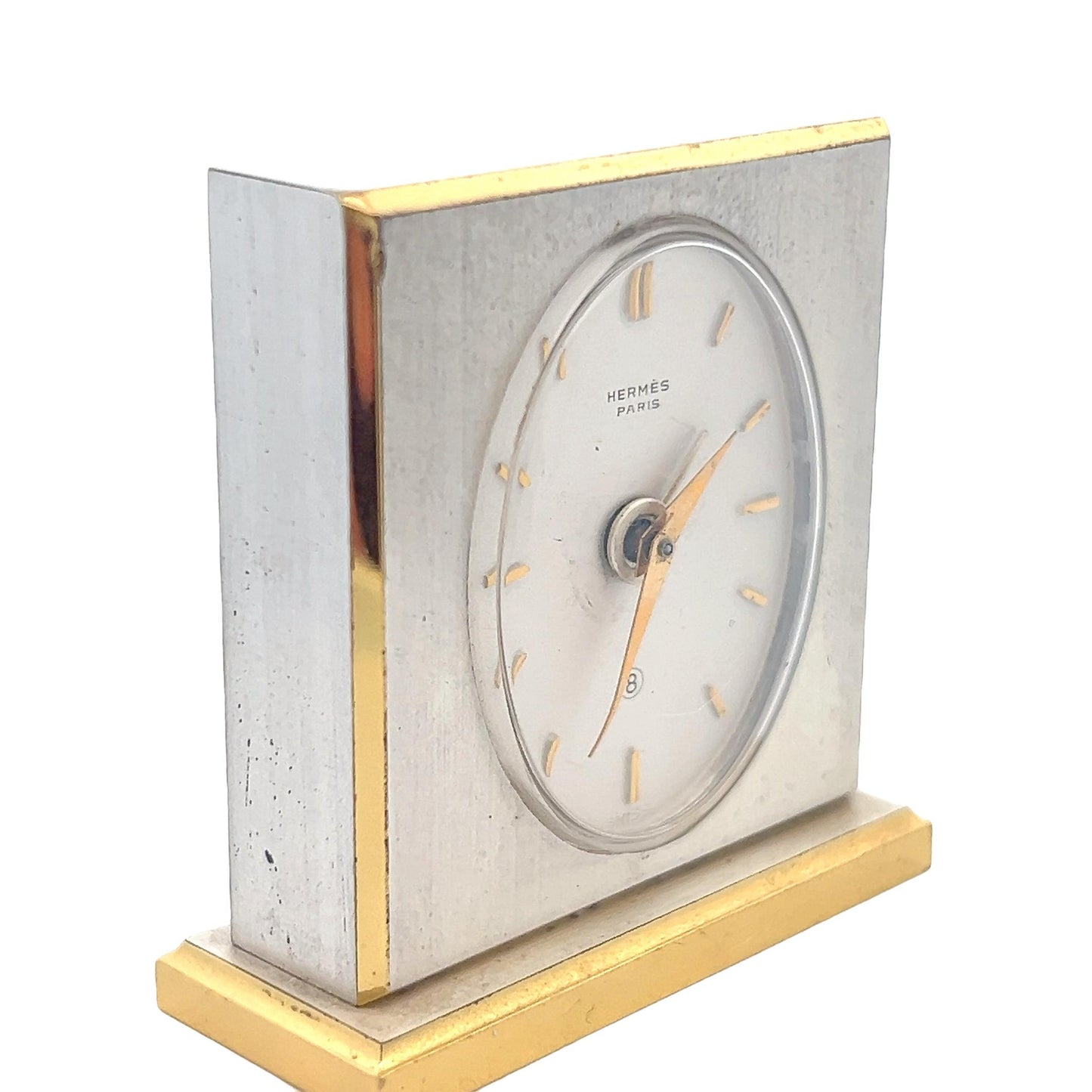 Hermes Paris Travel Clock w/ Alarm in the Original Hermes Case
