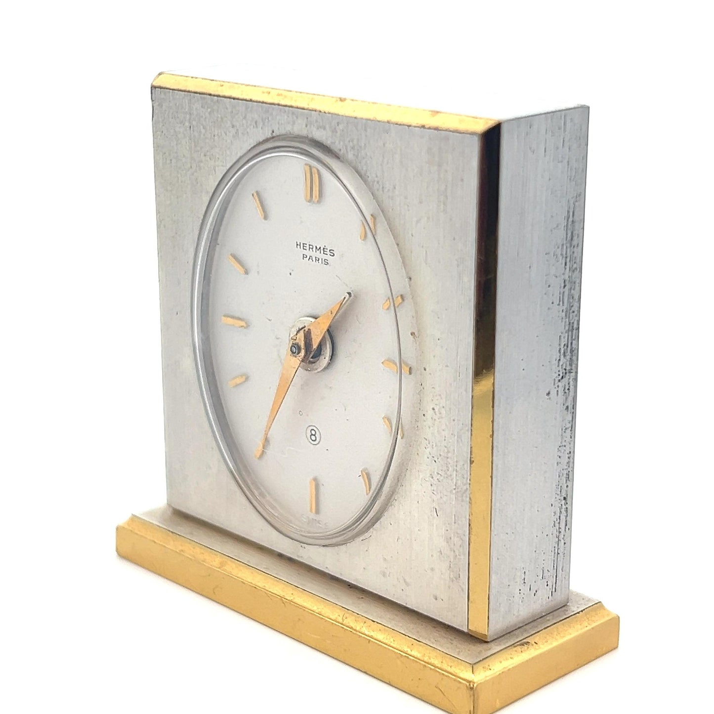 Hermes Paris Travel Clock w/ Alarm in the Original Hermes Case