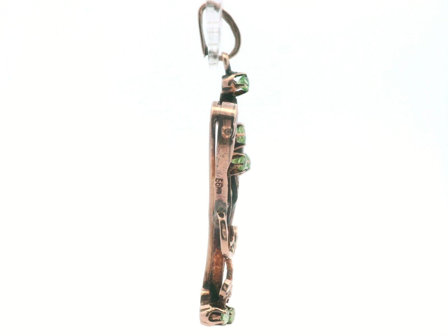 18k Rose Gold Antique Imperial Russian Demantoid & Diamond Pendant