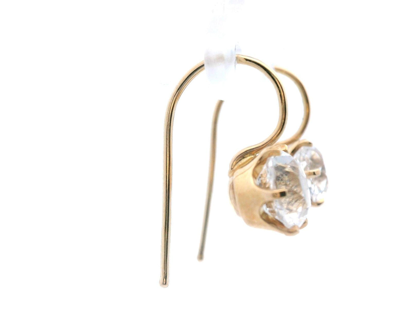 1890 Victorian 14 Karat Yellow Gold Silver Topaz Drop Earrings