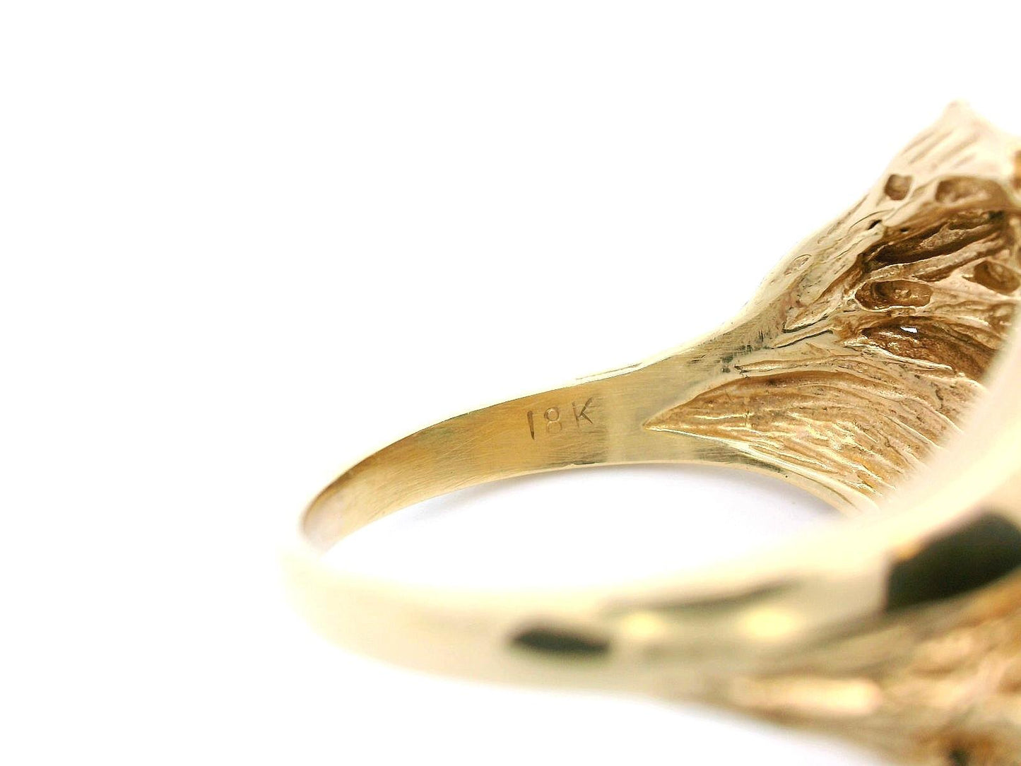 Textured 18k Yellow Gold Green Tourmaline & Diamond Ring