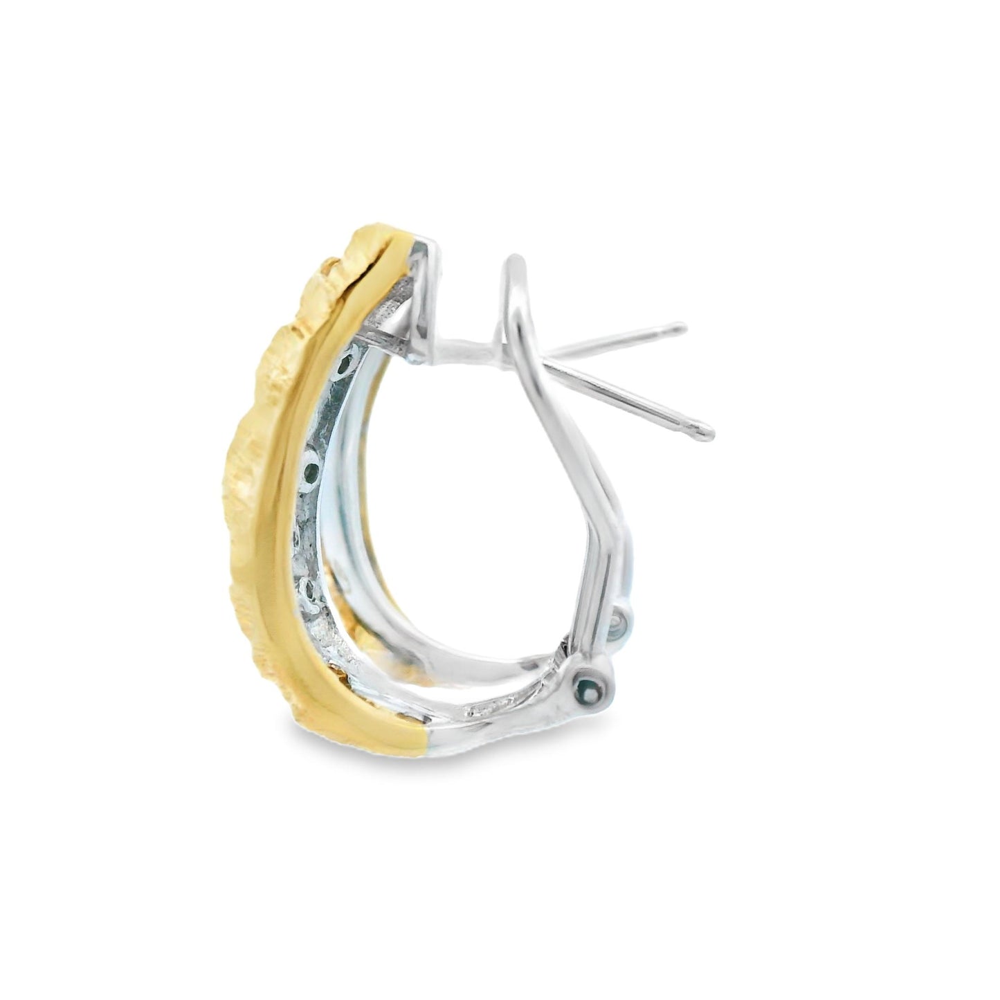 14k Yellow & White Gold Two Tone Diamond Earrings
