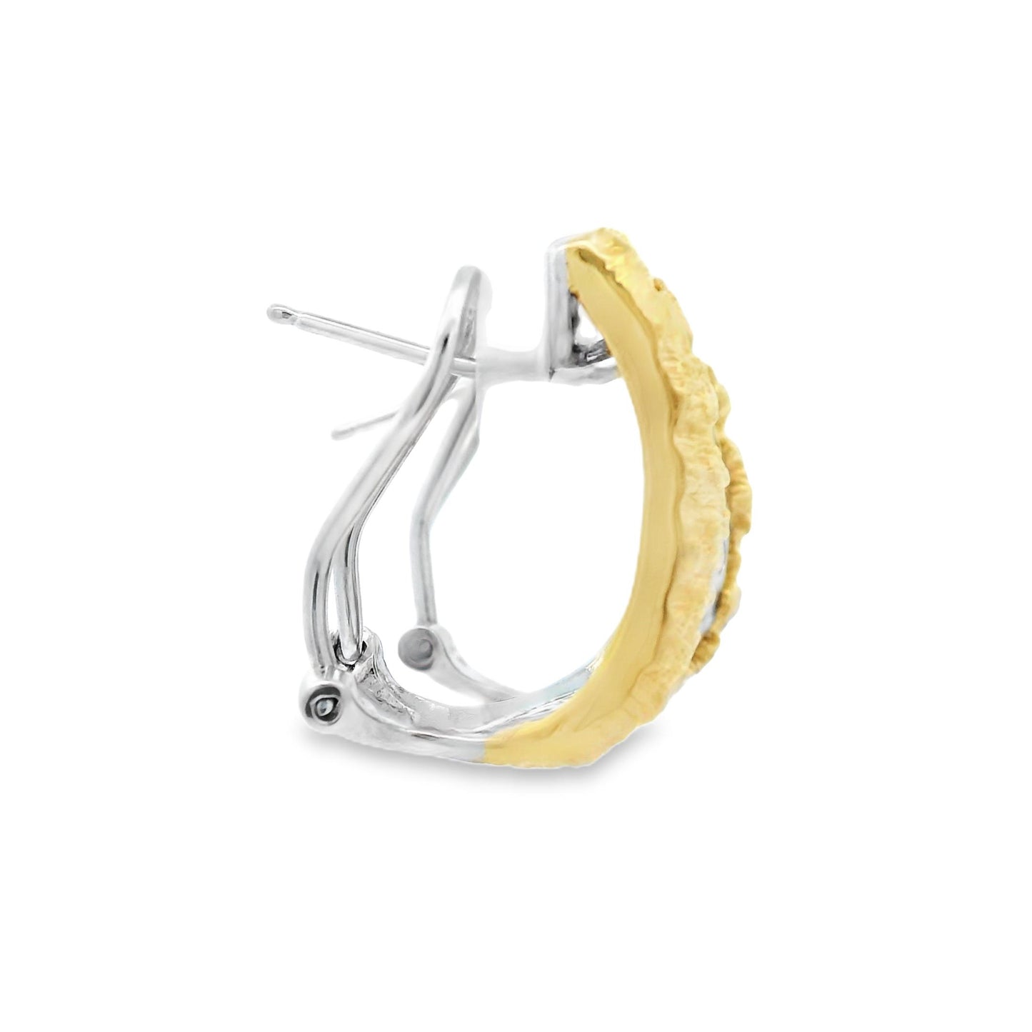 14k Yellow & White Gold Two Tone Diamond Earrings