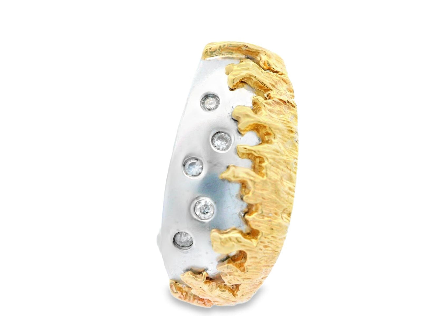 14k Yellow & White Gold Two Tone Diamond Earrings