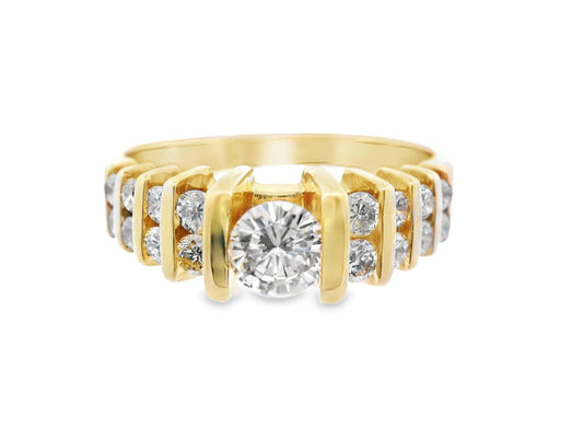 14k Yellow Gold Diamond Engagement Band