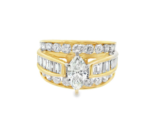 14k Yellow Gold Diamond Engagment Ring