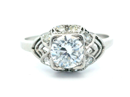 Platinum Art Deco Diamond Engagement Ring