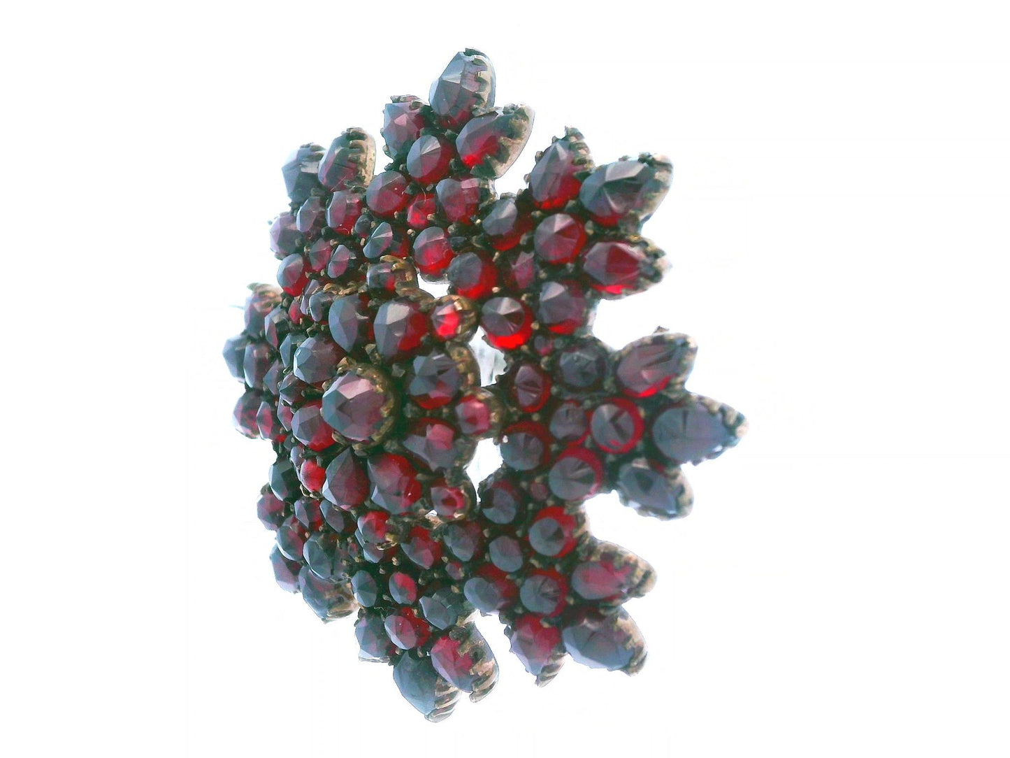 Victorian Garnet Flower Brooch/Pin