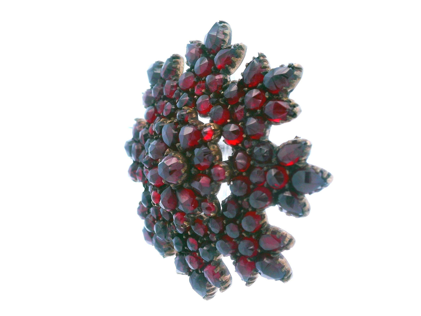 Victorian Garnet Flower Brooch/Pin
