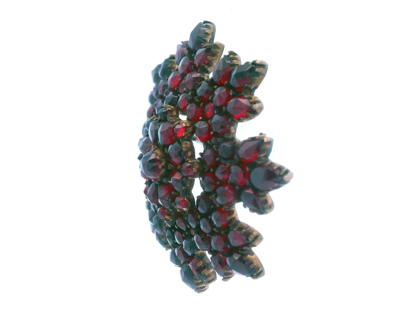 Victorian Garnet Flower Brooch/Pin