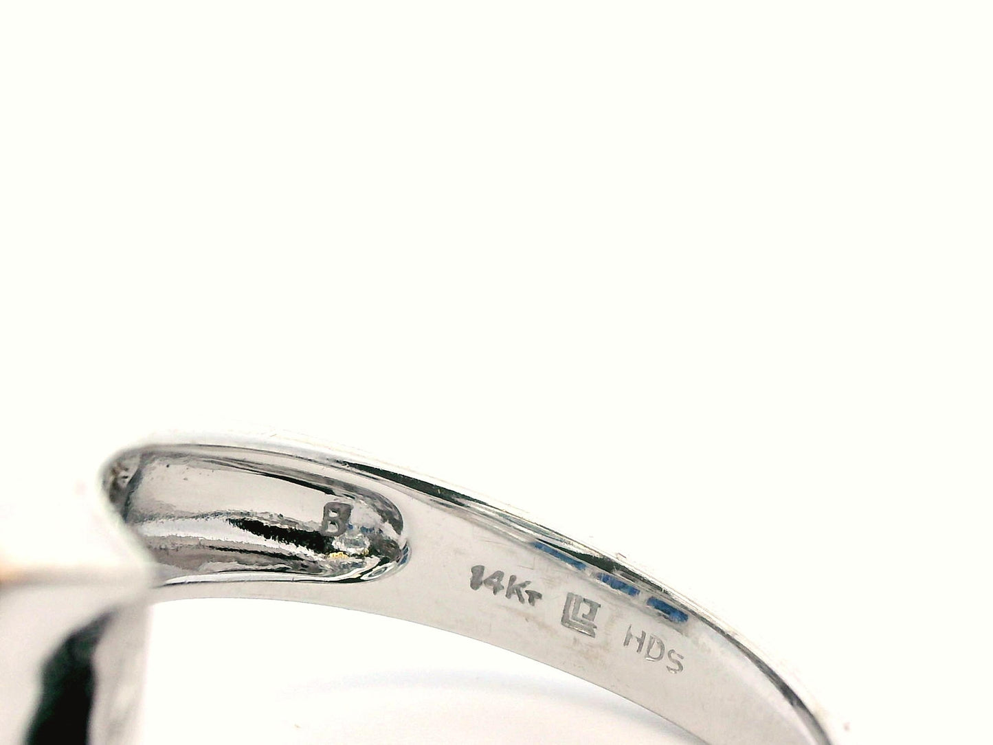 14K White Gold Natural Sapphire & Diamond Bypass Ring